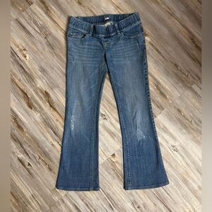 Old Navy Jeans Women XS Maternity Blue Low Rise Bootcut Elastic Waist Stretch